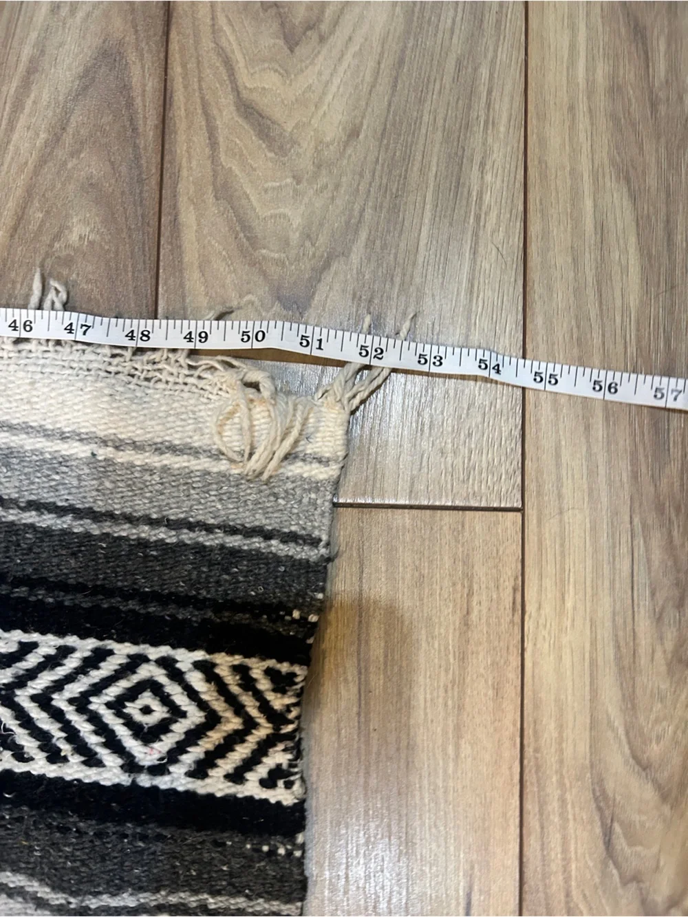 Black & White Striped Geometric Area Rug, throw, whatever you want! 70x52”